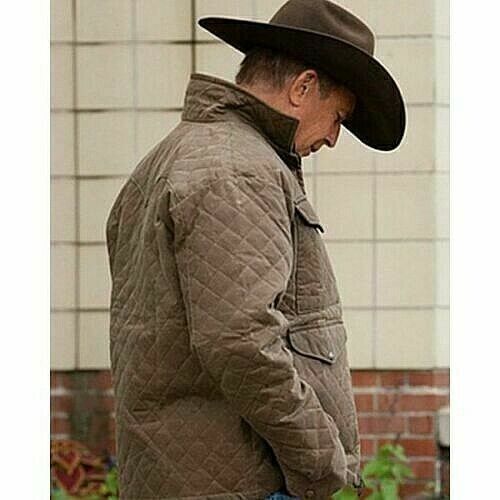 DJM0025 Men’s Inspired By Yellowstone Rip Wheeler Quilted Cotton Jacket – Kevin Costner Western Outerwear