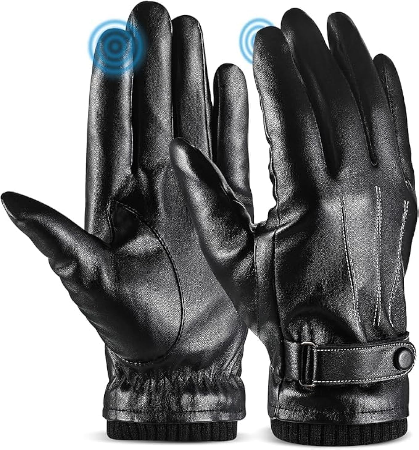 LG0001 Men’s & Women's Winter Genuine Sheepskin Leather Gloves – Warm Lined Touchscreen Driving & Motorcycle Gloves