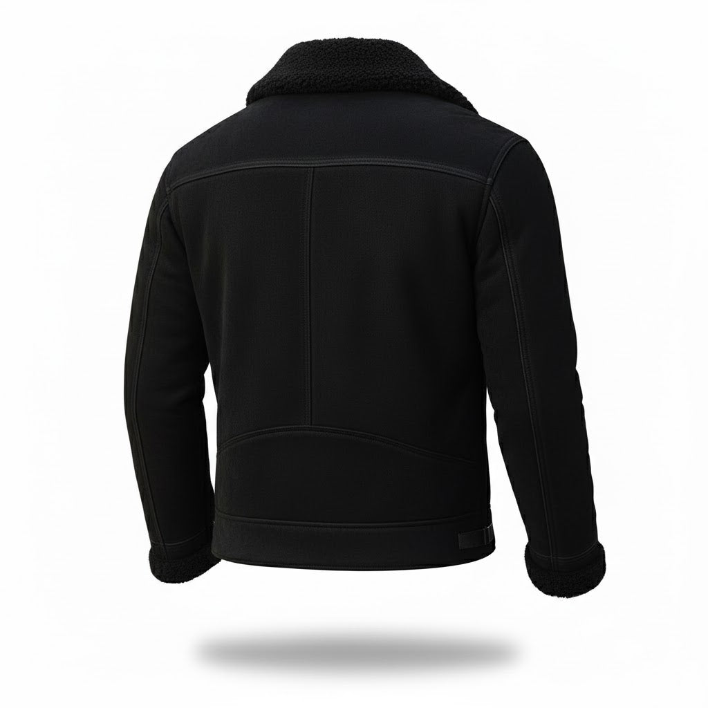 LJM0086 Men’s Premium Suede Interceptor Jacket – Genuine Leather Bomber with Fur-Lined Comfort & Tailored Fit