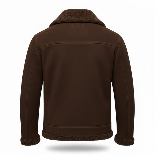 LJM0086 Men’s Premium Suede Interceptor Jacket – Genuine Leather Bomber with Fur-Lined Comfort & Tailored Fit
