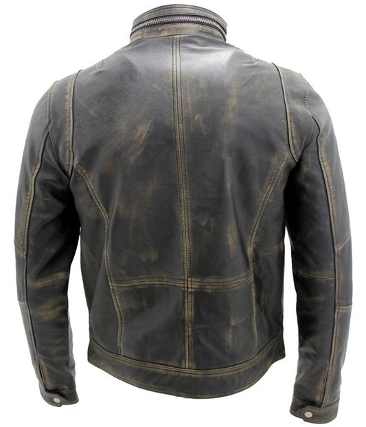 LJM0043 Men's Hot Brown Brando Biker Jacket – Premium Stylish Real Leather Outerwear Coat