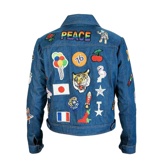 DJM0001 Rocketman Movie Style Denim Jacket | Taron Egerton Elton John Vintage Blue Denim