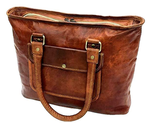 WB005 Women’s Premium Genuine Leather Tote Bag – Elegant Everyday Shoulder Handbag