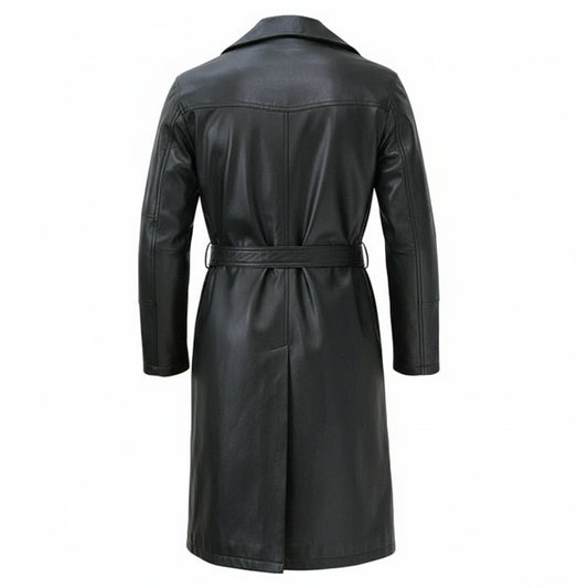 LCM0006 Men’s Blade Runner 2049 “Ryan Gosling” Genuine Fur Leather Coat – Trench Black Jacket