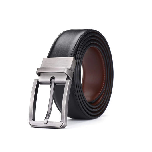 B0001 Reversible Genuine Leather Belt for Men – Black / Tan Dual-Side | House of Leather