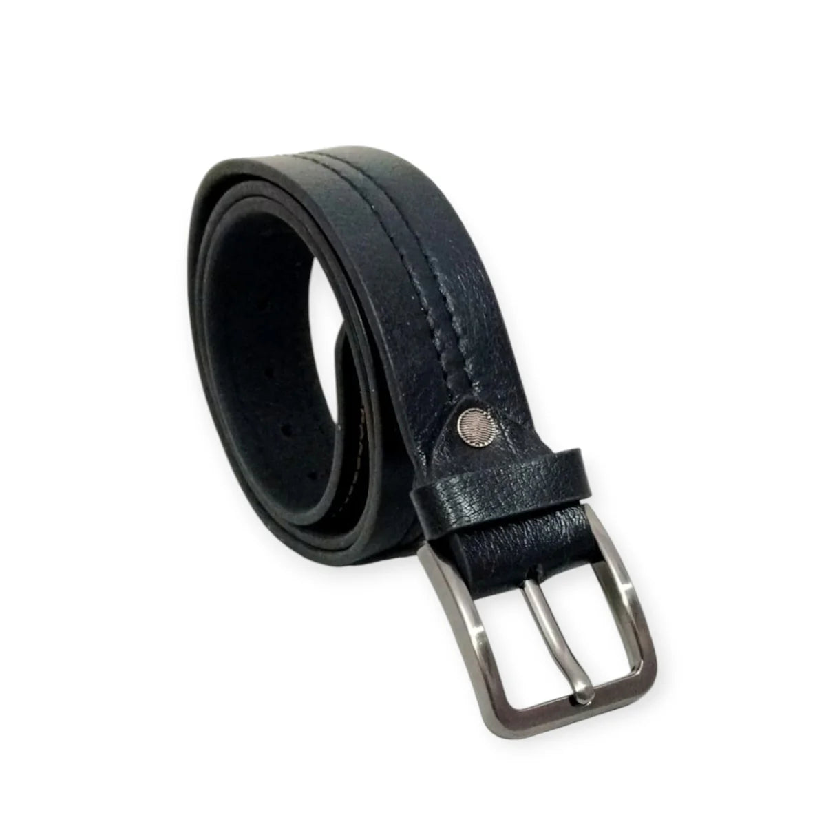 B0002 Black Leather Casual Belt – Contrast-Stitched Men’s Belt | House of Leather