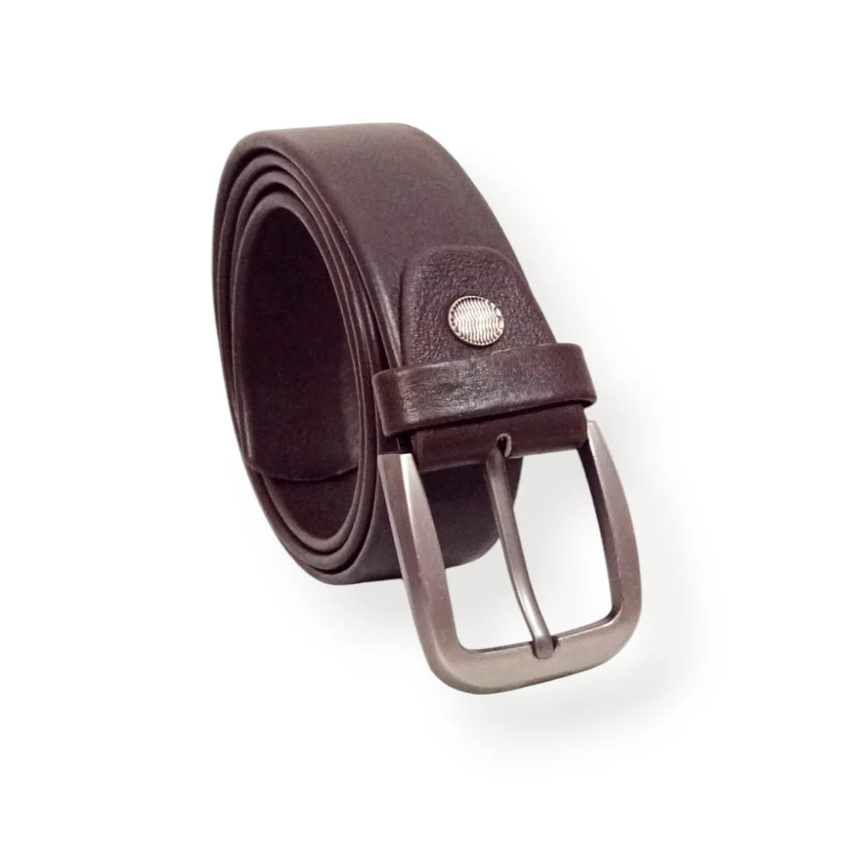 B0003 Dark Brown Leather Formal Belt for Men –  Slim Dress Belt with  Construction, Premium Polished