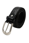 B0004 Black Leather Formal Belt for Men – Slim & Classic Style with Premium Finish | House of Leather