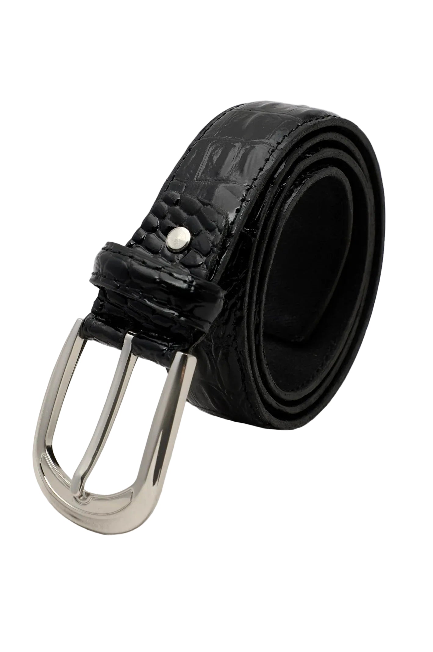 B0004 Black Leather Formal Belt for Men – Slim & Classic Style with Premium Finish | House of Leather