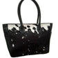 WB002 Black Hair-On Leather Tote Bag for Women – Handmade Large Capacity Shoulder Bag for Everyday, Work & Travel