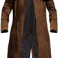 LCM0011 Men’s Vegas A7 Veteran Ranger Classic Jacket Duster — Brown Cotton & Denim Long Coat