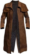 LCM0011 Men’s Vegas A7 Veteran Ranger Classic Jacket Duster — Brown Cotton & Denim Long Coat