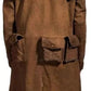 LCM0011 Men’s Vegas A7 Veteran Ranger Classic Jacket Duster — Brown Cotton & Denim Long Coat