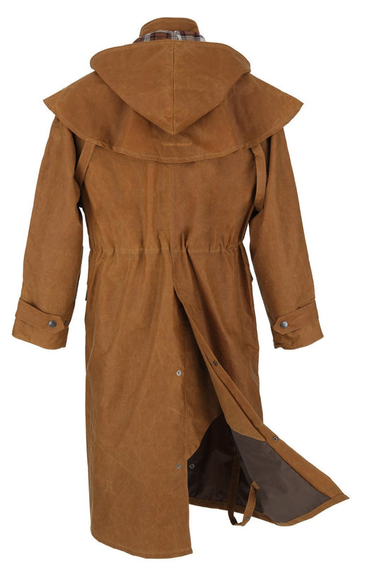 LCM0012 Unisex Edinburgh Long Coat – Antique Brown Cotton Outdoor Duster | All-Weather Long Coat