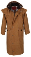LCM0012 Unisex Edinburgh Long Coat – Antique Brown Cotton Outdoor Duster | All-Weather Long Coat