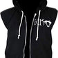 DJM0028 Men’s Black Sleeveless Hoodie Vest – RKO Wrestling Style Denim And Cotton Vest with Hood & Zip Closure Inspired by "Randy Orton"