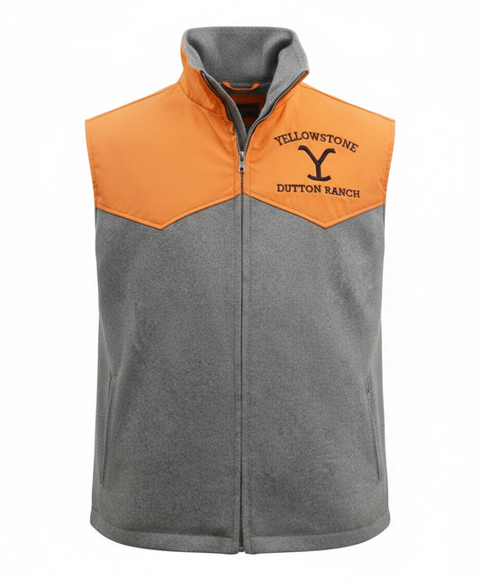 DJM0030 Men's Grey Vest – Classic Western Ranch Style Sleeveless Jacket Inspired By "John Dutton"