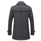 DJM0033 Men’s Long Wool Coat – Winter Windproof Slim Fit Wool Overcoat for Autumn & Cold Weather | 5 Colours Options
