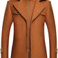 DJM0033 Men’s Long Wool Coat – Winter Windproof Slim Fit Wool Overcoat for Autumn & Cold Weather | 5 Colours Options