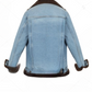 FJM0019 Luxury Blue Denim Jacket – Premium Denim with Soft Fur-Style Lining, Ghost Mannequin Display, Urban Casual Outerwear