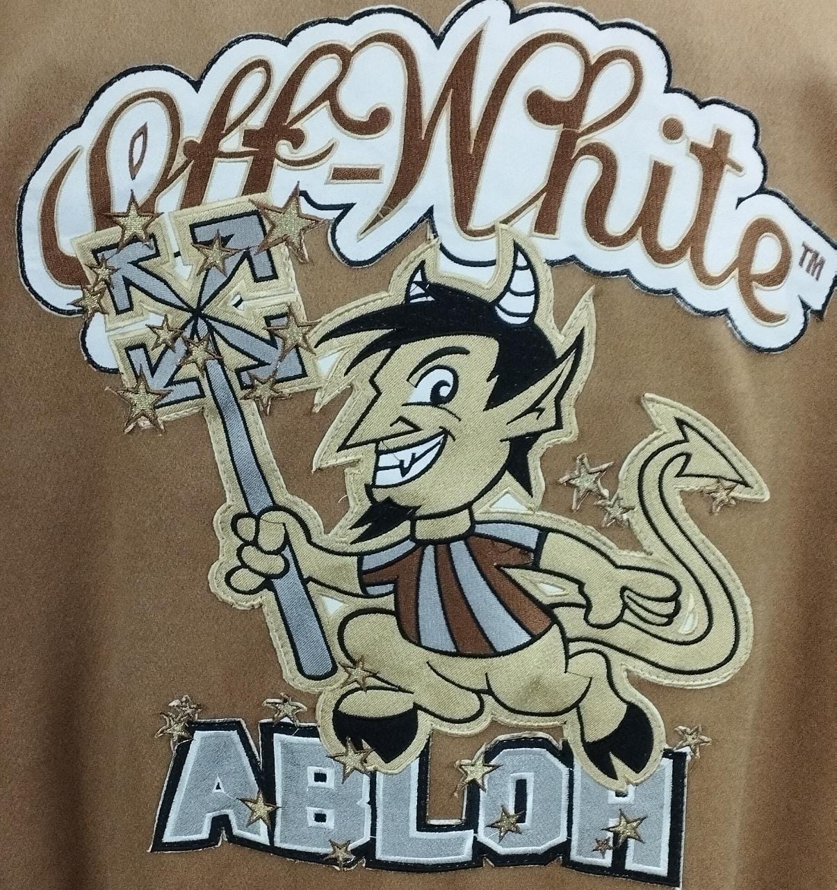 DJM0007 Men's Off-White AC Milan Denim Real Wool Varsity Jacket – Premium Streetwear