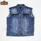 DJM0010 Men's Hotline Vest Biker Style Classic Varsity Denim & Cotton Bomber Jacket – Premium Streetwear