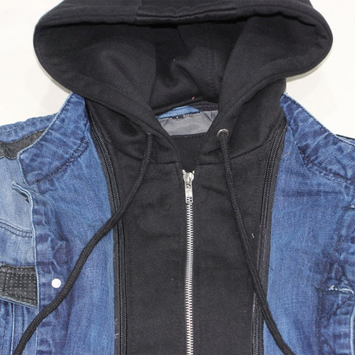 DJM0010 Men's Hotline Vest Biker Style Classic Varsity Denim & Cotton Bomber Jacket – Premium Streetwear