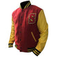 DJM0014 Men’s Red Varsity Biker Letterman Jacket – “Crows” Edition, Classic Retro Style