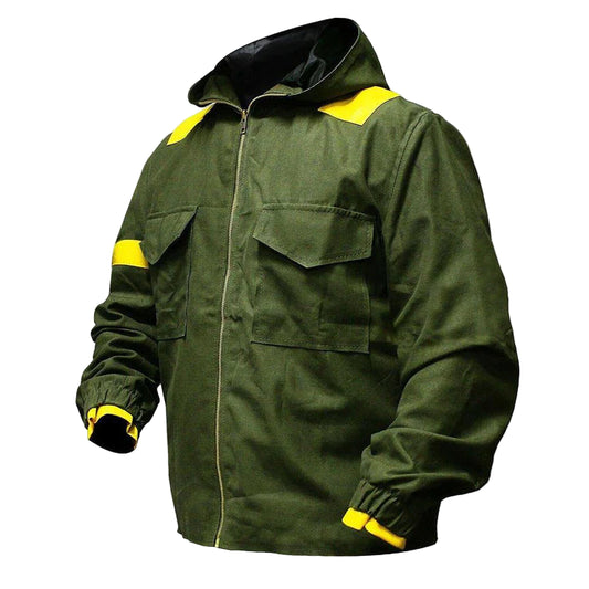 DJM0016 Men's Tyler Joseph Twenty One Pilots Storm Again Jumpsuit Cotton & Denim Green Hood Jacket