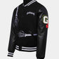 DJM0018 Men's James Blake “Godspeed” Skull Varsity Jacket – Black Wool & Leather Edition