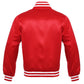 DJM0020 Men’s Red & White Satin Varsity Jacket – Retro Letterman Style Streetwear Outerwear