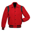 DJM0021 Men’s Red Wool Varsity Jacket – Classic Retro Letterman Streetwear Outerwear