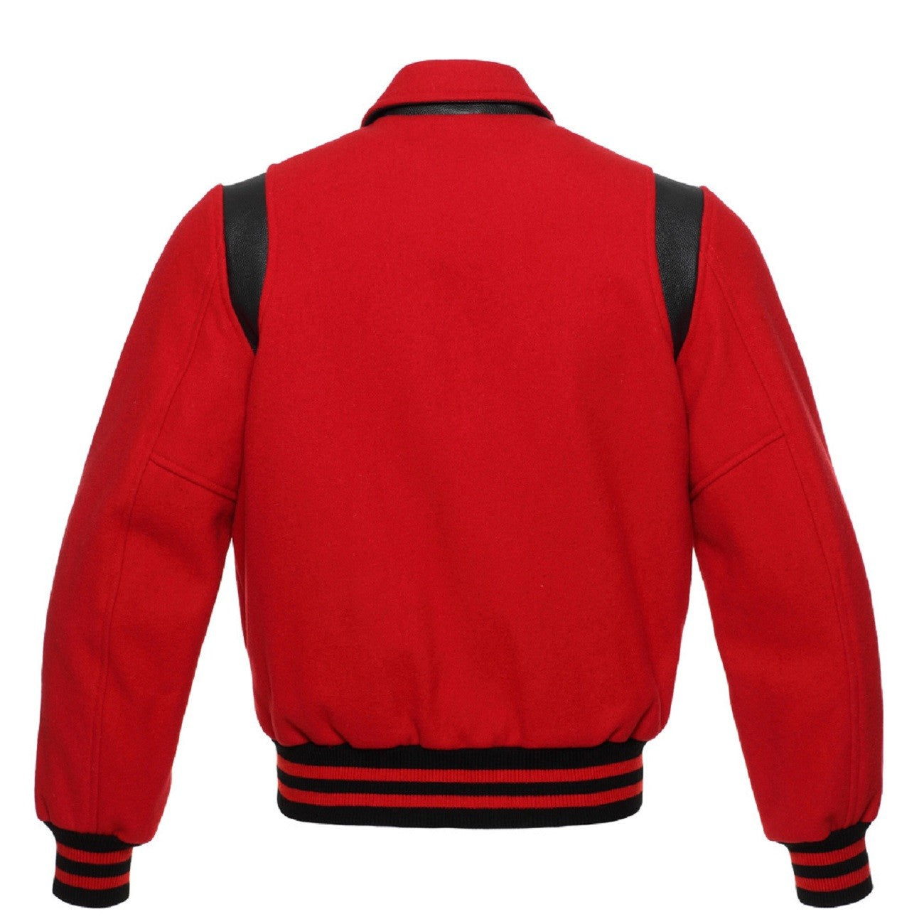 DJM0021 Men’s Red Wool Varsity Jacket – Classic Retro Letterman Streetwear Outerwear