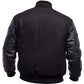 DJM0023 Men’s Black Letterman Jacket – Vintage Wool Body & Leather Sleeves, Insulated Varsity Style