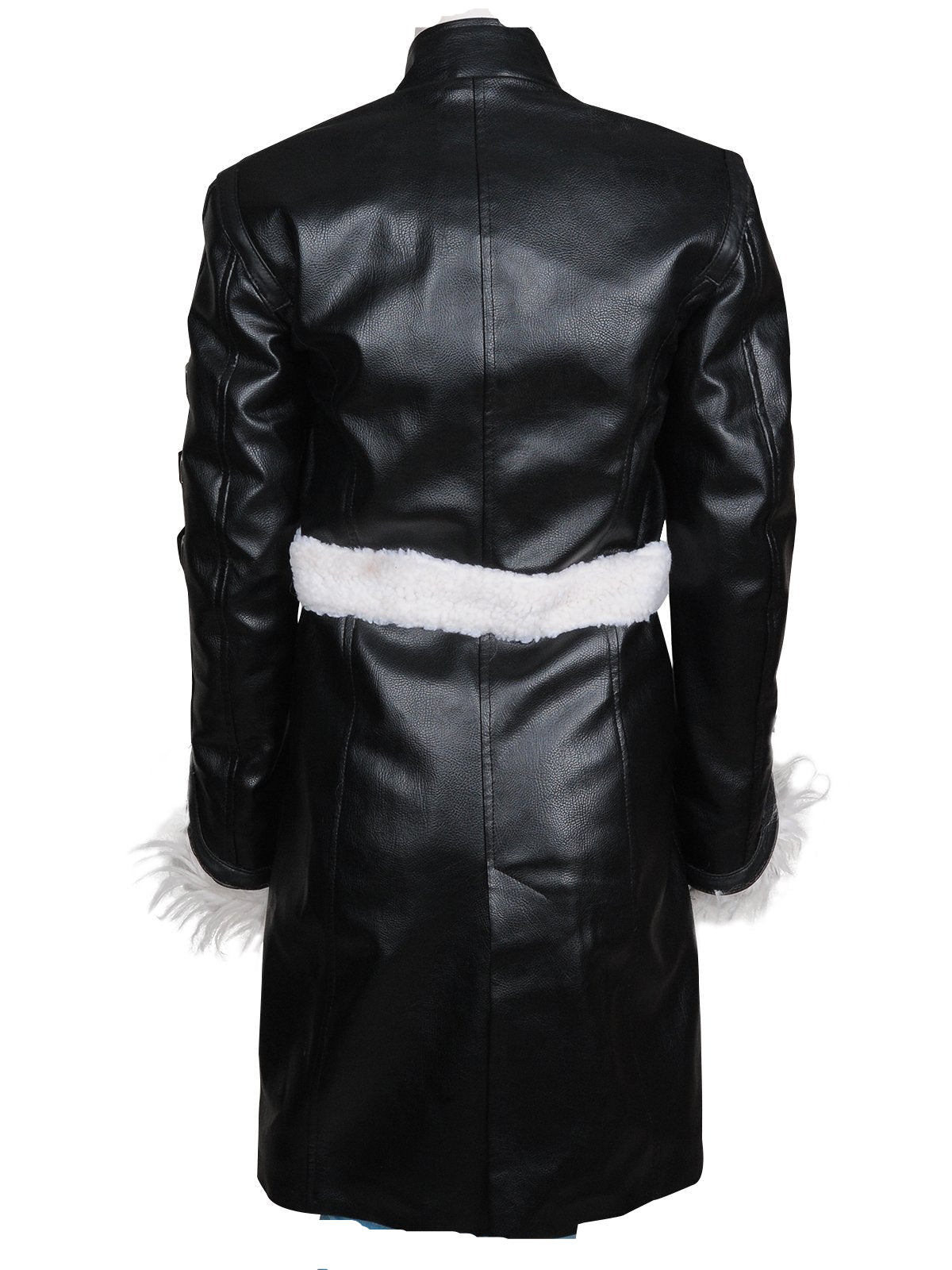 FCF0002 Women’s Luxury Fur-Trim Real Leather Winter Coat | High-Fashion Celebrity-Inspired Long Leather Overcoat | Premium Warm Outerwear for Cold Weather