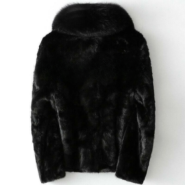 FCF0001 Women's Luxury Midnight Black Plush Fox-Fur Coat – Soft, Elegant & Ultra-Warm Winter Outerwear Coat