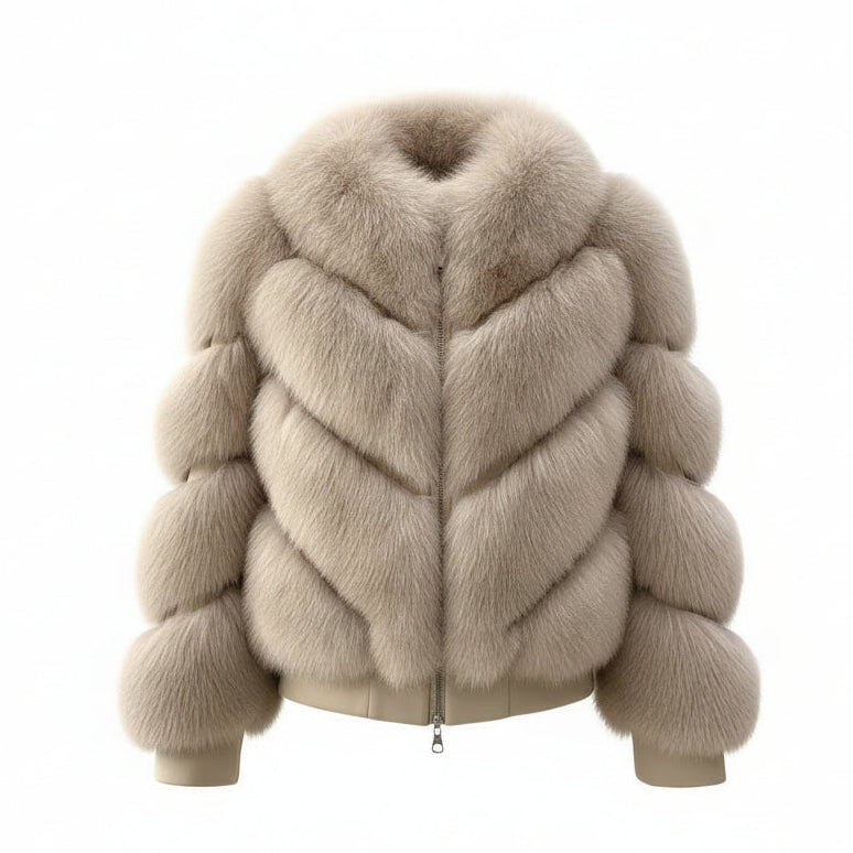 FJF0009 Women’s Luxury Fur Jacket – Premium Soft Fur, Warm Winter Outerwear With Cozy Style