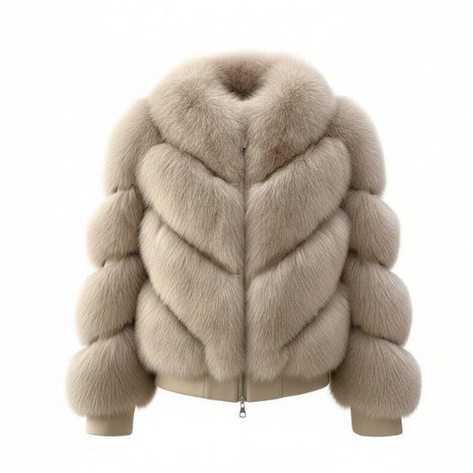 FJF0009 Women’s Luxury Fur Jacket – Premium Soft Fur, Warm Winter Outerwear With Cozy Style