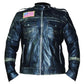 FJLM002 Men’s US Flag Vintage Black Distressed Moto Retro Biker Leather Jacket