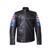 FJLM006 Men’s Australian Flag Vintage Brown Genuine Cowhide Leather Café Racer Biker Jacket – 2020 Edition