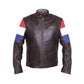 FJLM007 Men’s Dutch Netherland Flag Vintage Brown Genuine Cowhide Leather Jacket