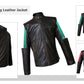 FJLM009 Men's Italian Flag Biker Leather Jacket with Racing Stripes