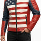 FJLM0010 Men’s USA Flag Biker Real Leather Jacket – Bold Stars & Stripes Motorcycle Style