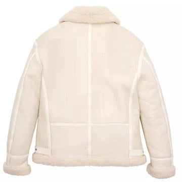 FJM0016 Men’s Classic Shearling Leather Jacket – Premium Fur Lining, Full Winter Coat, Timeless Biker Style Coat