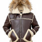FJM0017 B3 Aviator Bomber Hooded Shearling Jacket (Men) | Genuine Sheepskin, Fur-Collared, Winter Ready Coat