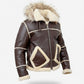FJM0017 B3 Aviator Bomber Hooded Shearling Jacket (Men) | Genuine Sheepskin, Fur-Collared, Winter Ready Coat