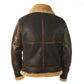FJM0026 Men’s Soler Madrid Maverick Pilot Leather Jacket – Premium Pilot Bomber with Inner Real Fur Lining Coat