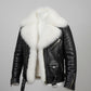 FJM0028 Men’s Premium Leather Jacket with Luxury Fox Fur Lining – Winter Biker Style Warm Leather Outerwear
