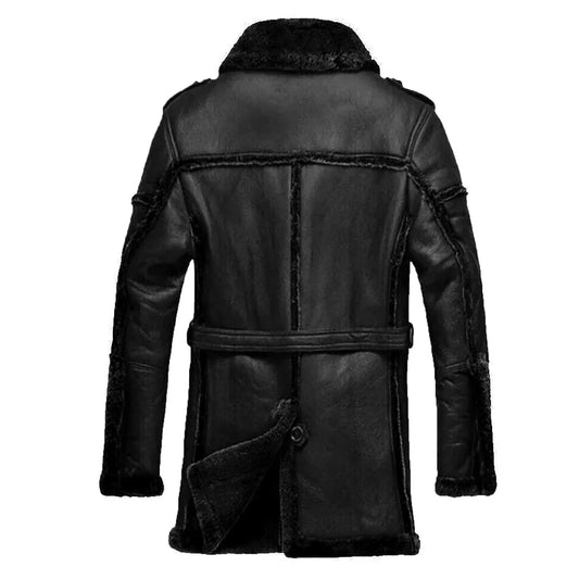 FJM0007 Men’s Aviator RAF B3 Bomber Jacket – Premium Real Classic Leather & Soft Genuine Fur‑Style Lining, Classic Flight Style Outerwear Coat