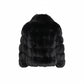 FJM0013 Black Fox Fur Parka – Luxurious Full-Pelt Black Fox, Plush Fur Lining & Suede-Trim Design Coat